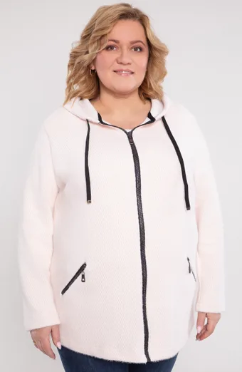 Sivo-biela kockovaná prechodná bunda