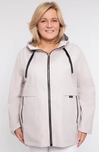 Svetlozelená bunda s lesklým zipsom