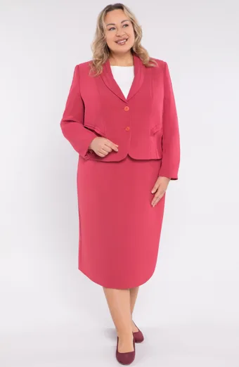 Trojdielny bordový peplum oblek