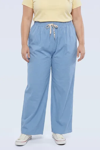 Široké nohavice, svetlý denim
