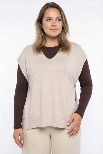 Béžová oversize vesta